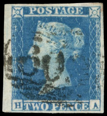 GB 1841 2d violet-blue Plate 4 HA used SG 15aa