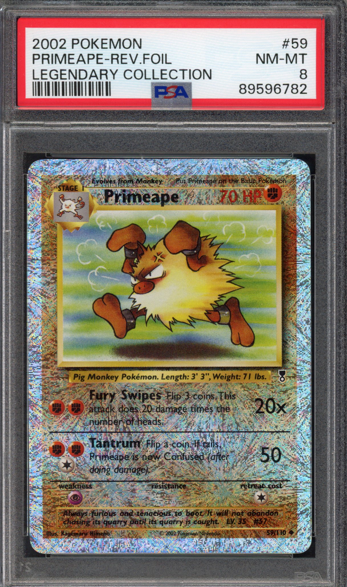 Pokémon TCG PSA 8 Primeape 59 Reverse Foil, Legendary Collection