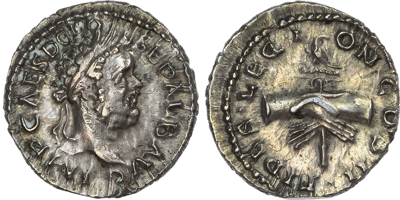 Clodius Albinus (as Augustus) AR Denarius, Lugdunum, AD 195-197, 3.19g. 
