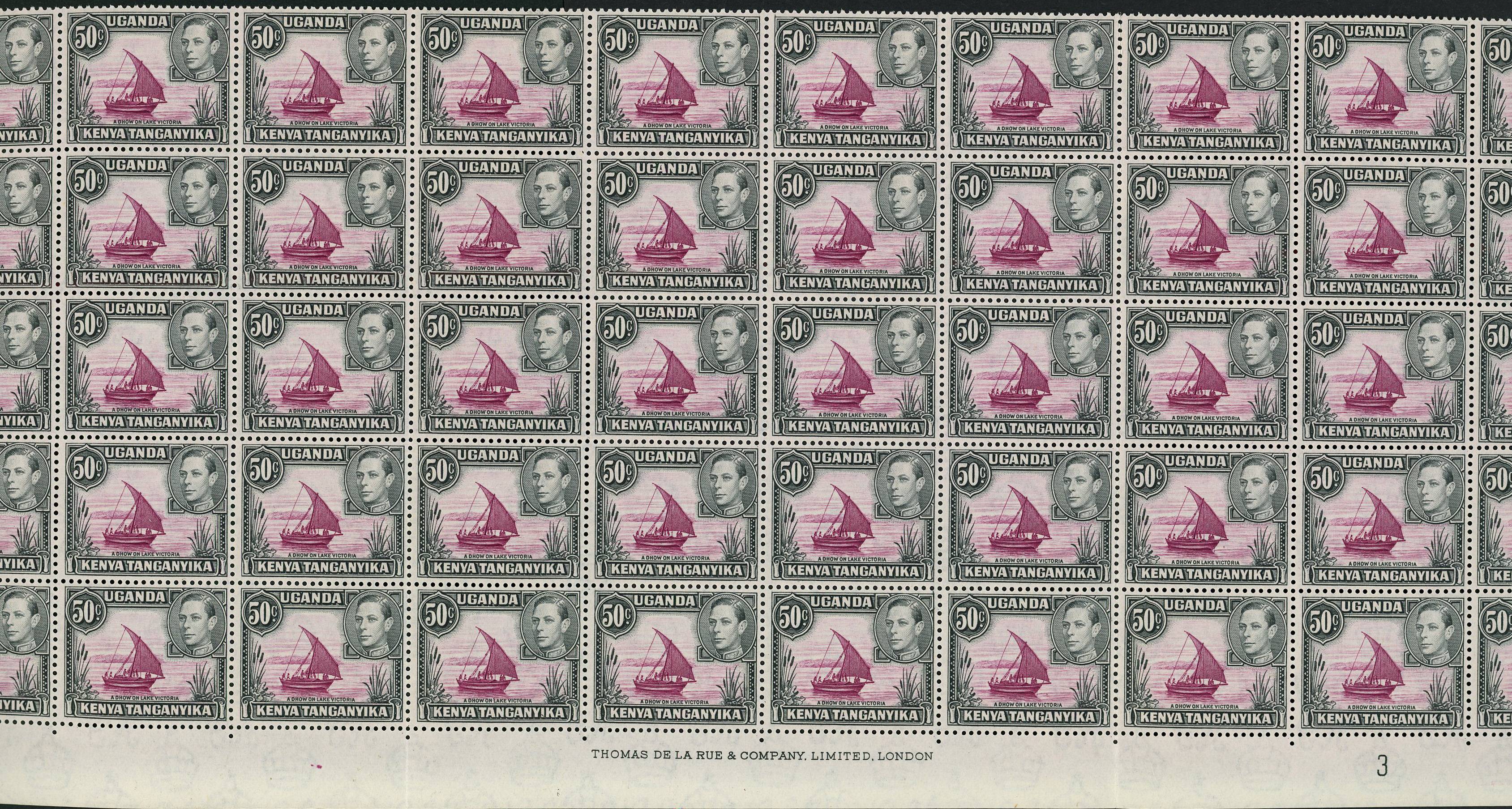 KUT SG 144ea, eb half-sheet mint