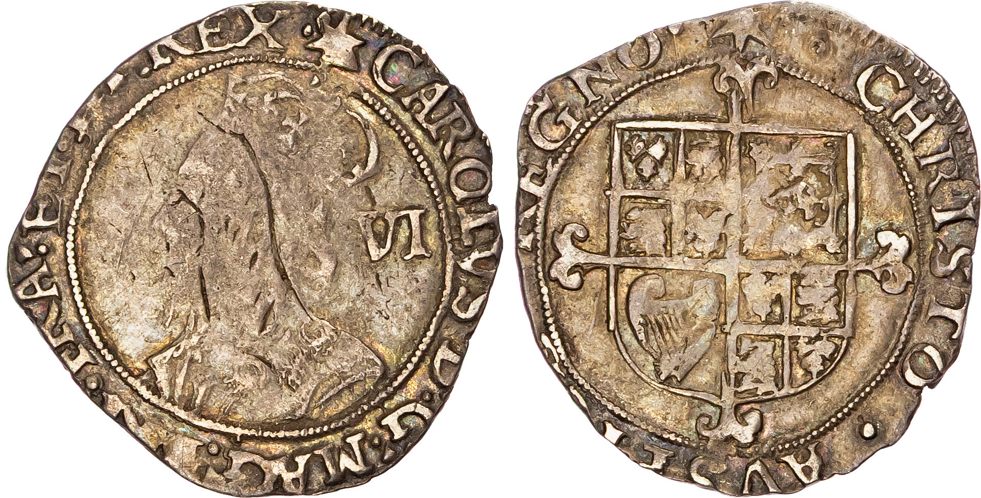 Charles I (1625-1649), AR Sixpence, Group E, type 4.3, Tower mint (under King), mm. star (1640-1). 