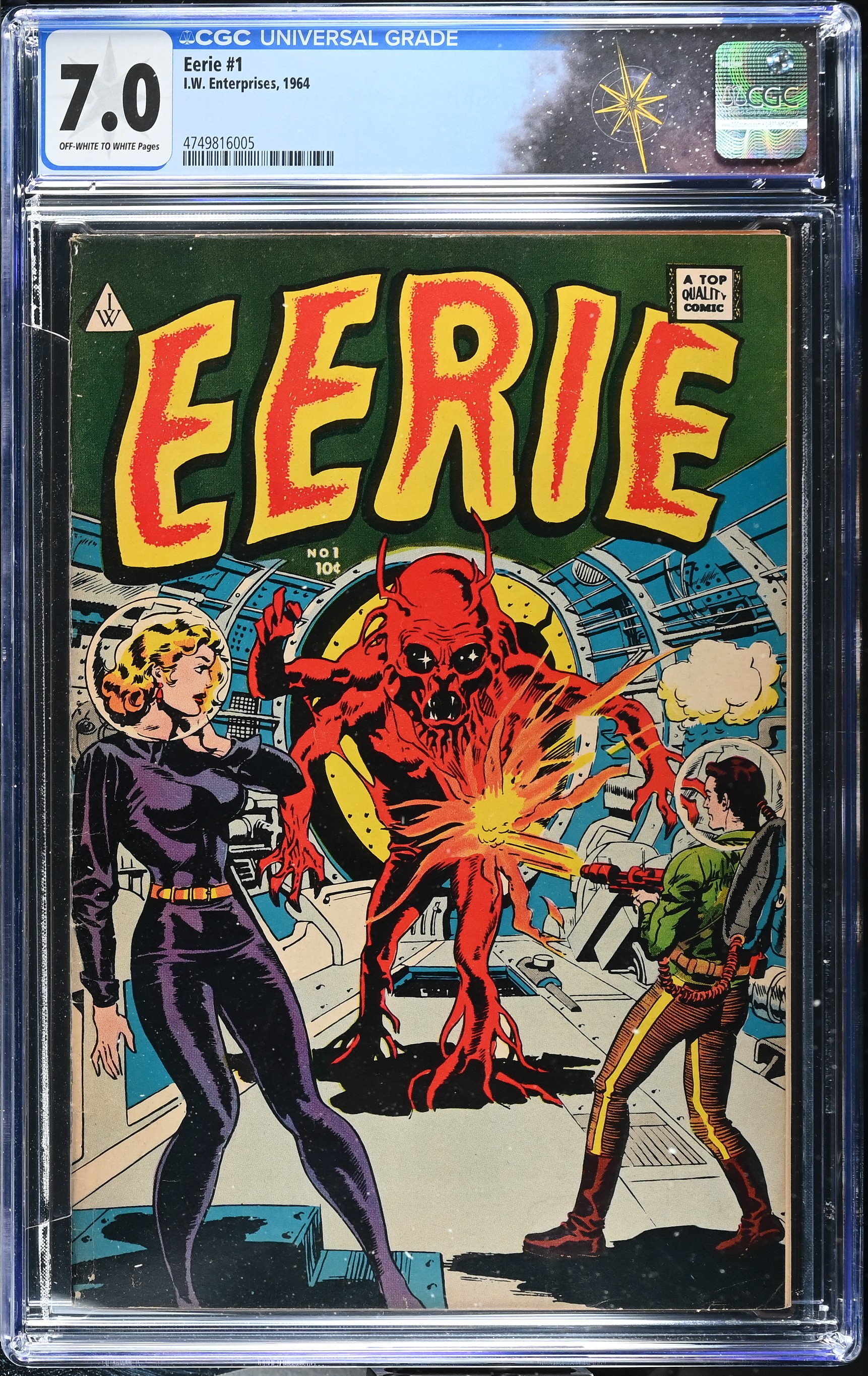 Eerie #1 CGC 7.0 Cover by Wally Wood (I.W. Enterprises, 1964) Off-White to White Pages