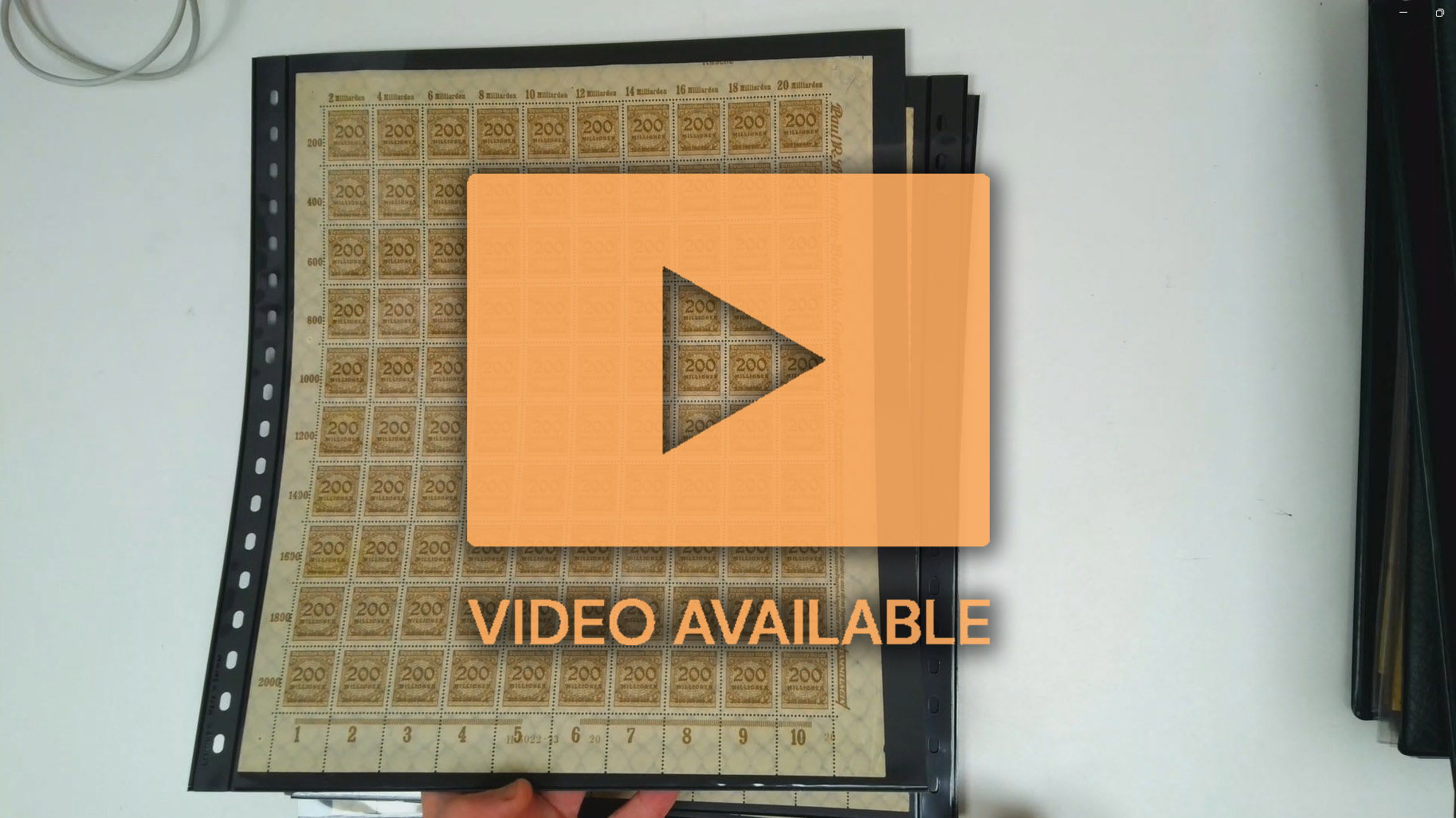 Germany 1923 Oct/Nov inflation issues accumulation of complete sheets