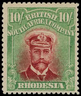 1913-7 10/- Head Die II, perf 15. Large...