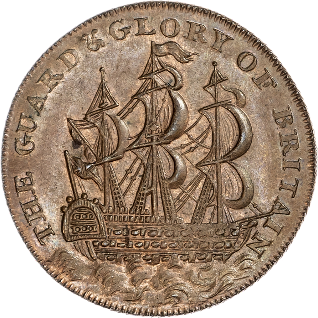 London National Series - Viewing captured ships on the Nore Halfpenny 1797