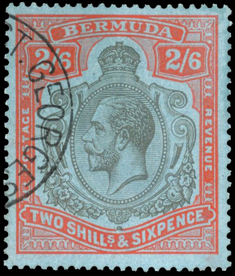 Bermuda SG 89h 1930 2s6d orange-vermilion frame used