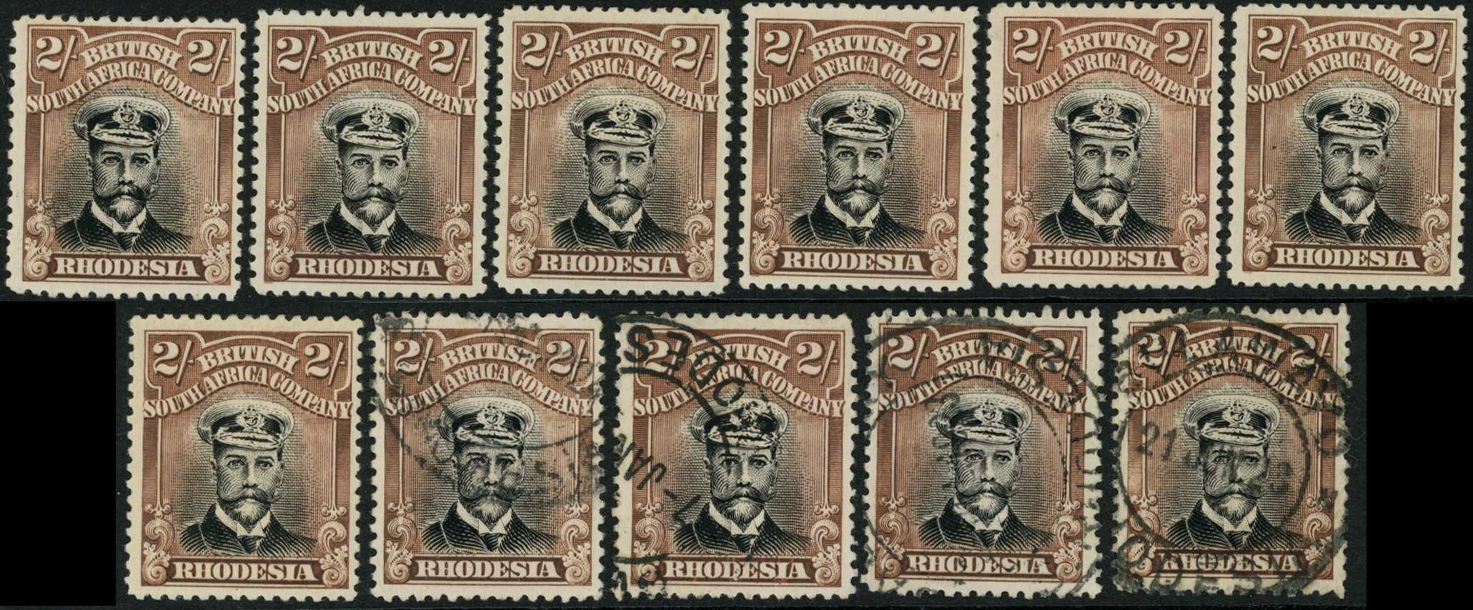 1922-3 2/- Head Die IIIB, perf 14, white...