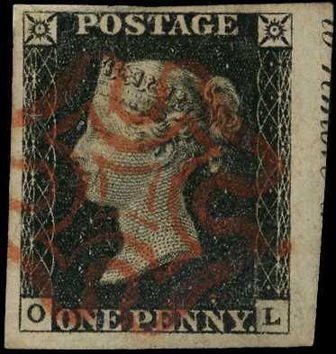 1840 1d black Plate 1b (OL), good to...