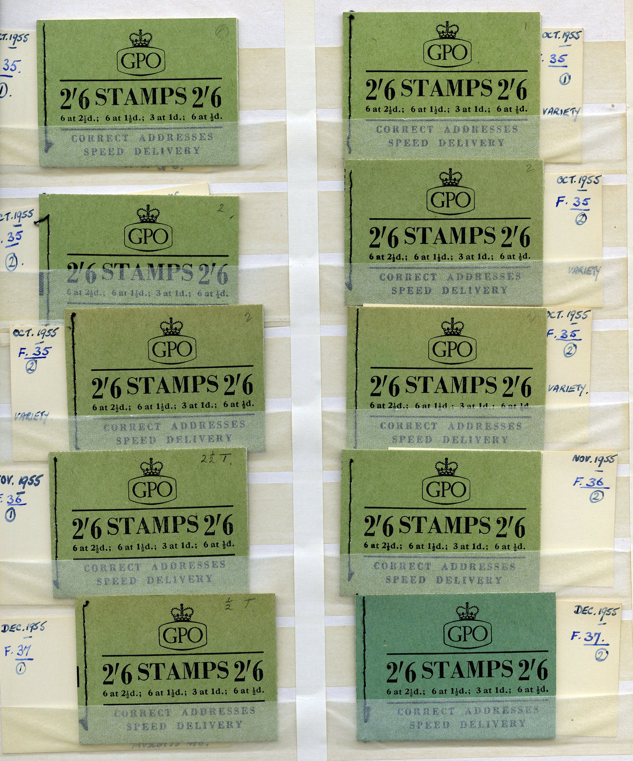 1955-7 2/6d booklets collection (37) with...