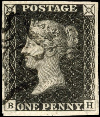 GB 1840 1d black Plate 11 used