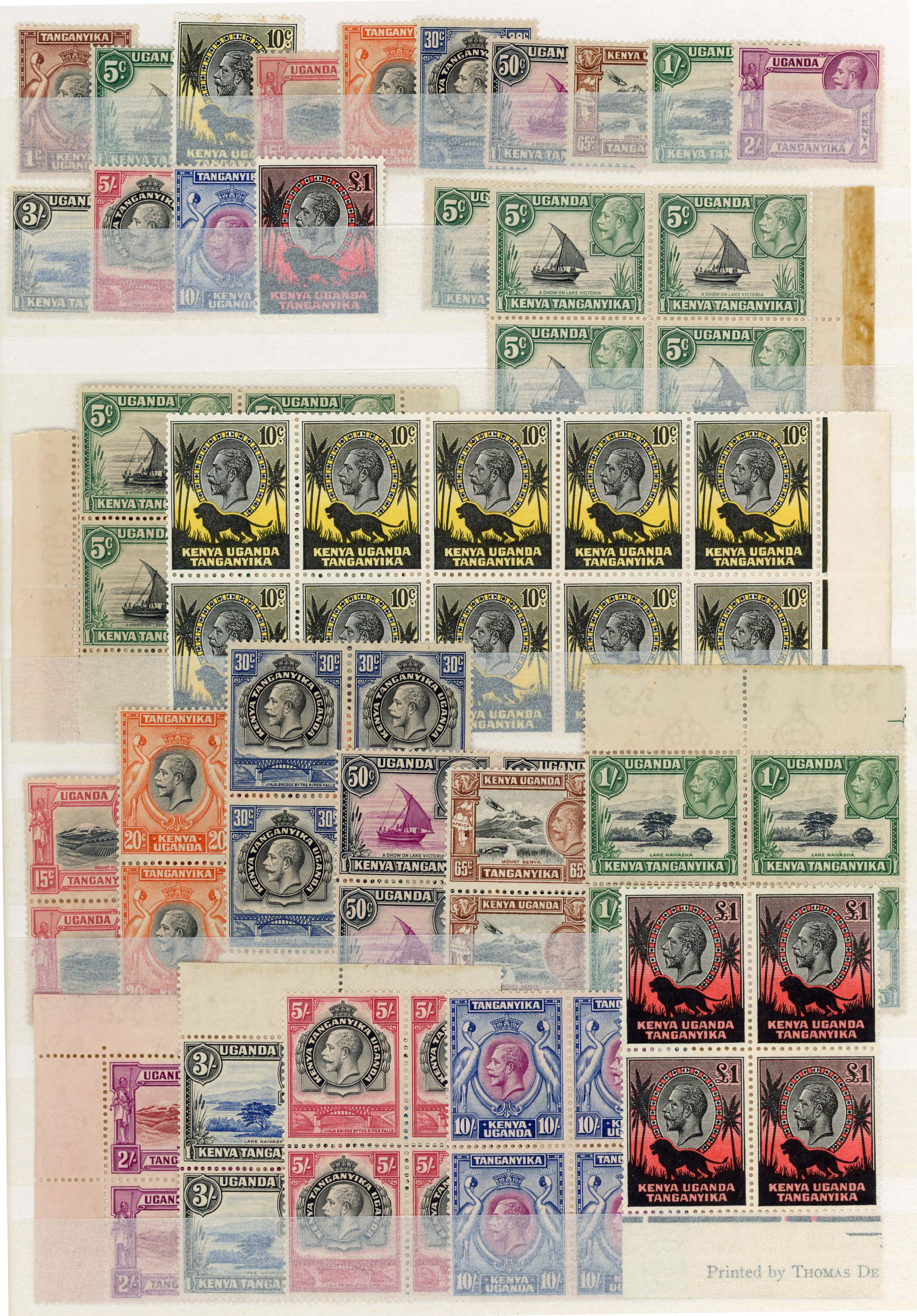 KUT SG 110-123 singles and blocks mint