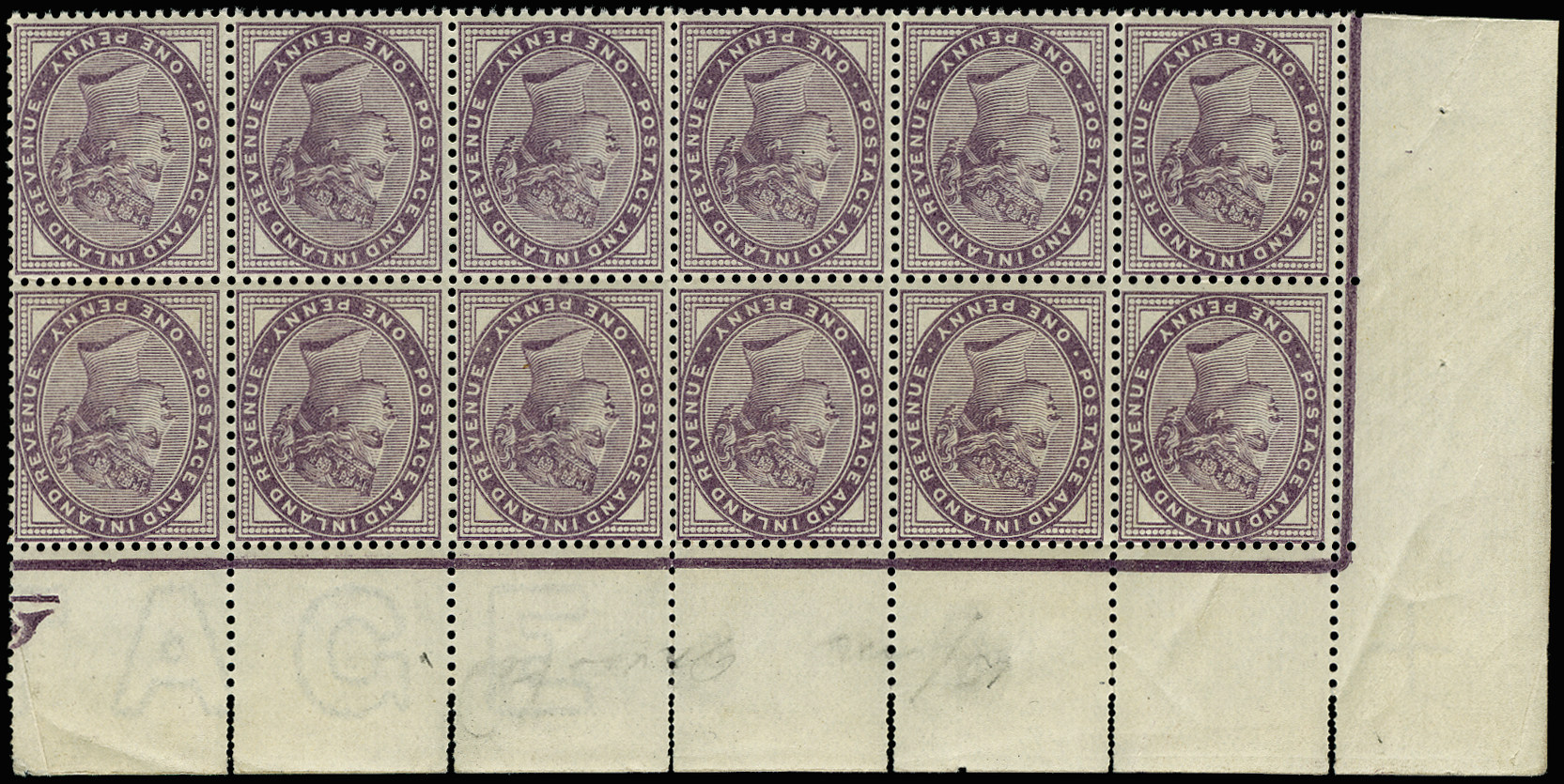 GB 1881 SG172wi Mint U/M block of twelve