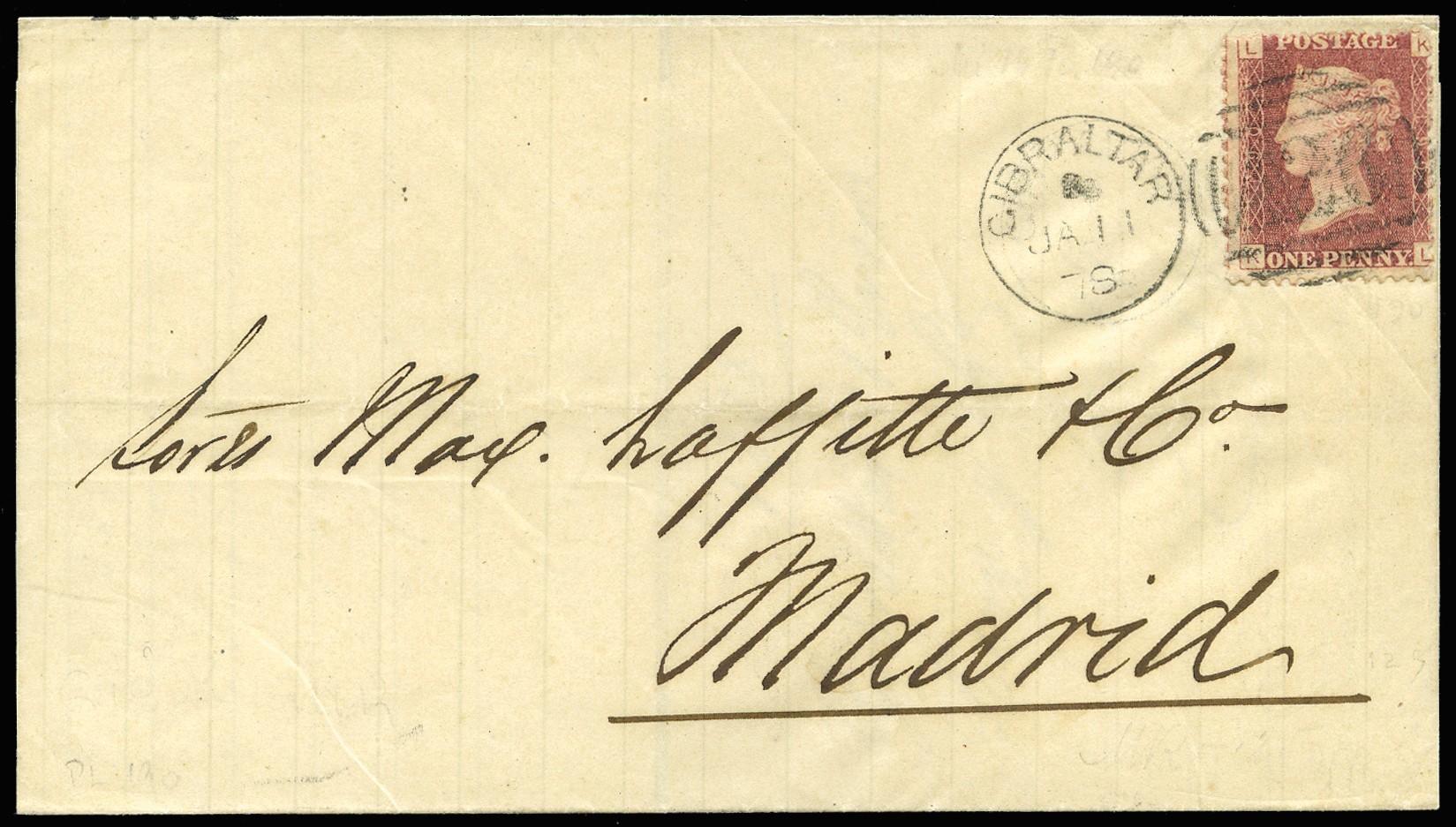 1878 (JA 11) wrapper to Madrid, Laffitte correspondence,...