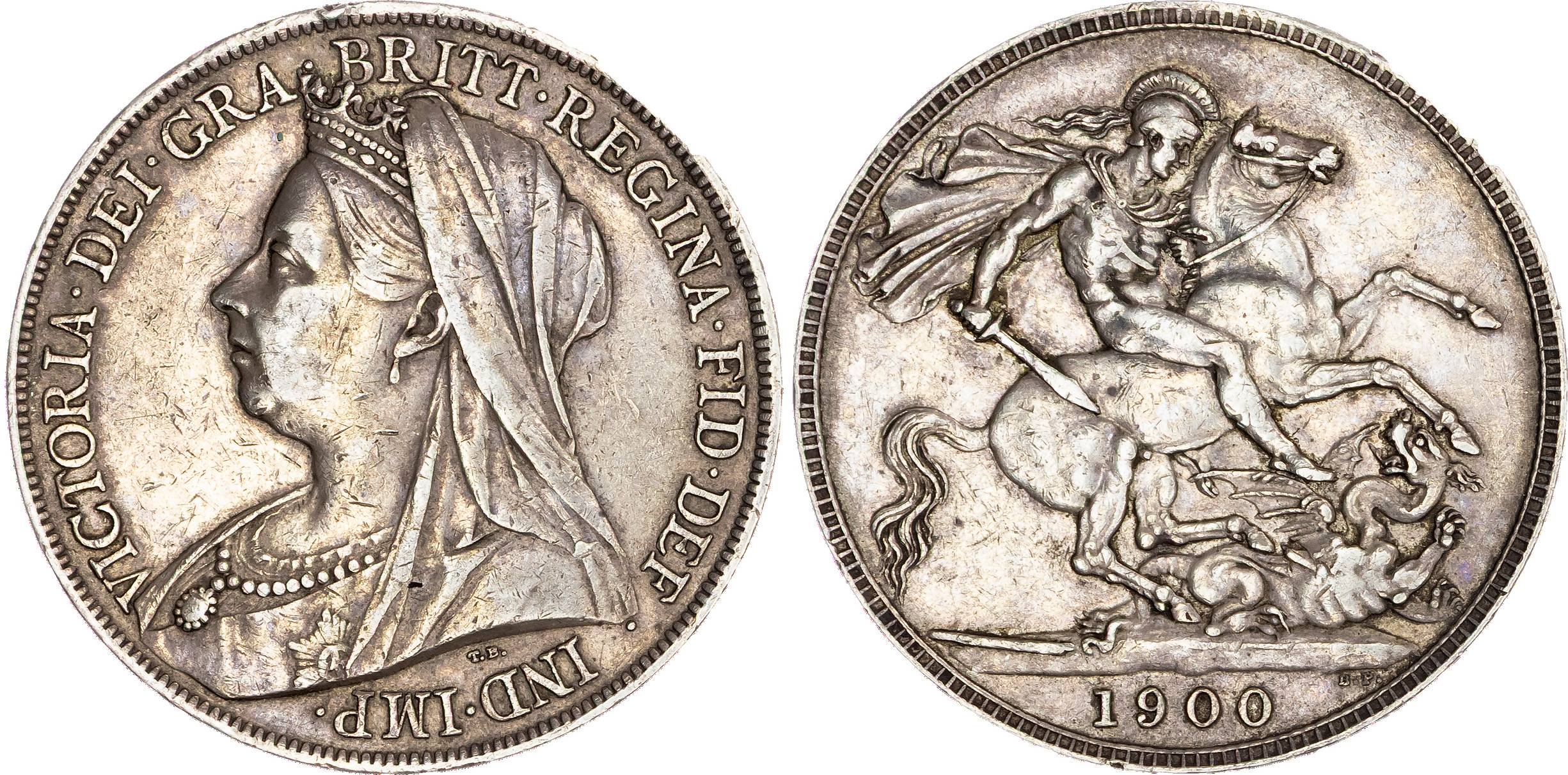 Group of milled coins from George II (1727-1760) to George V (1910-1936) [17]. 