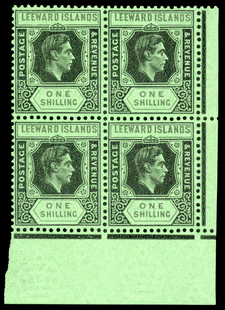 Leeward Islands SG 110bb block mint