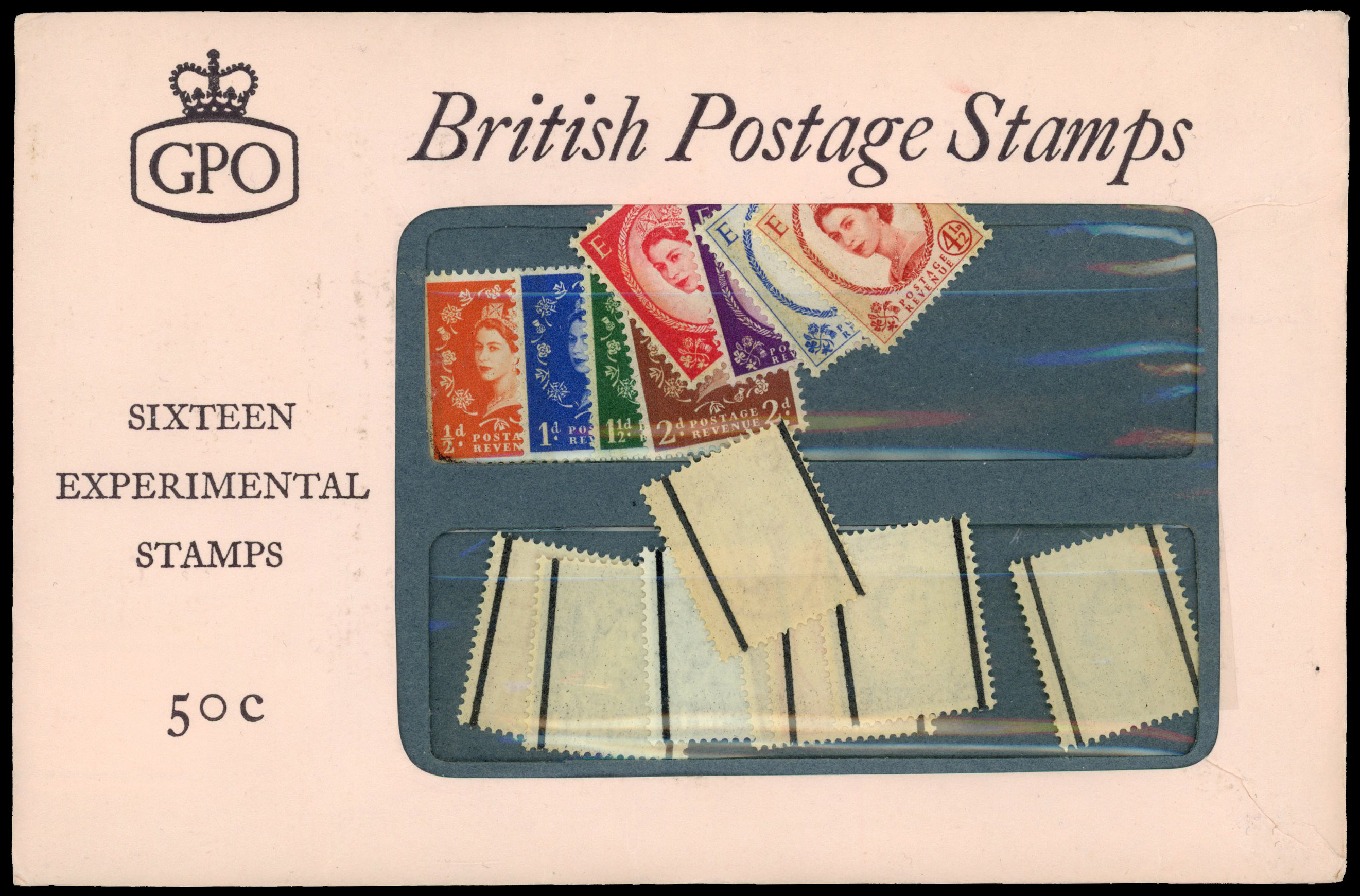 1960 3s 8d and 50c forerunner packs containing two 1959 Phosphor-Graphite sets to 4½d, sealed