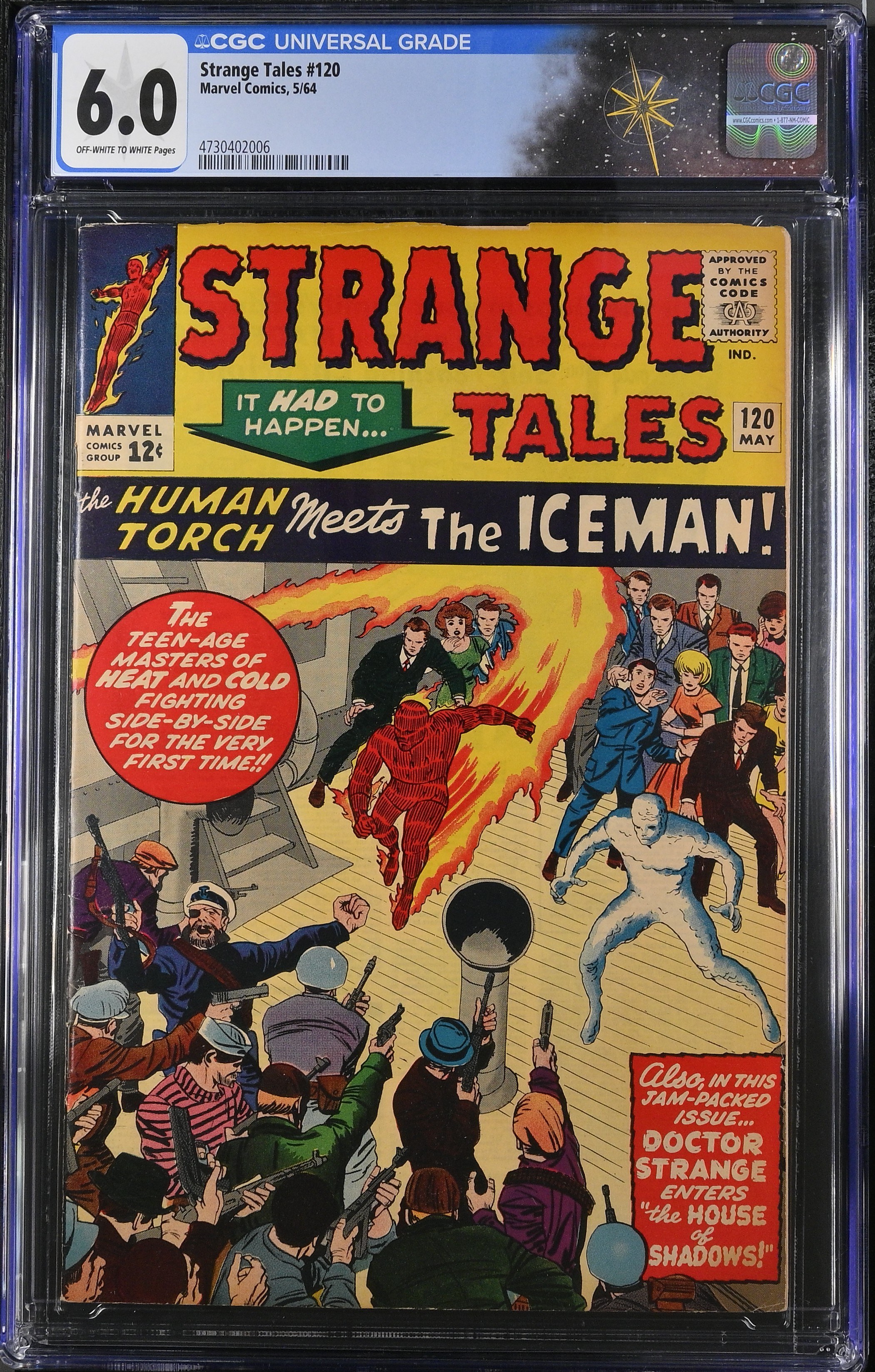 Strange Tales #120 CGC 6.0 1st Iceman & Human Torch Team-Up (Marvel Comics, 1964) Off-White to White Pages