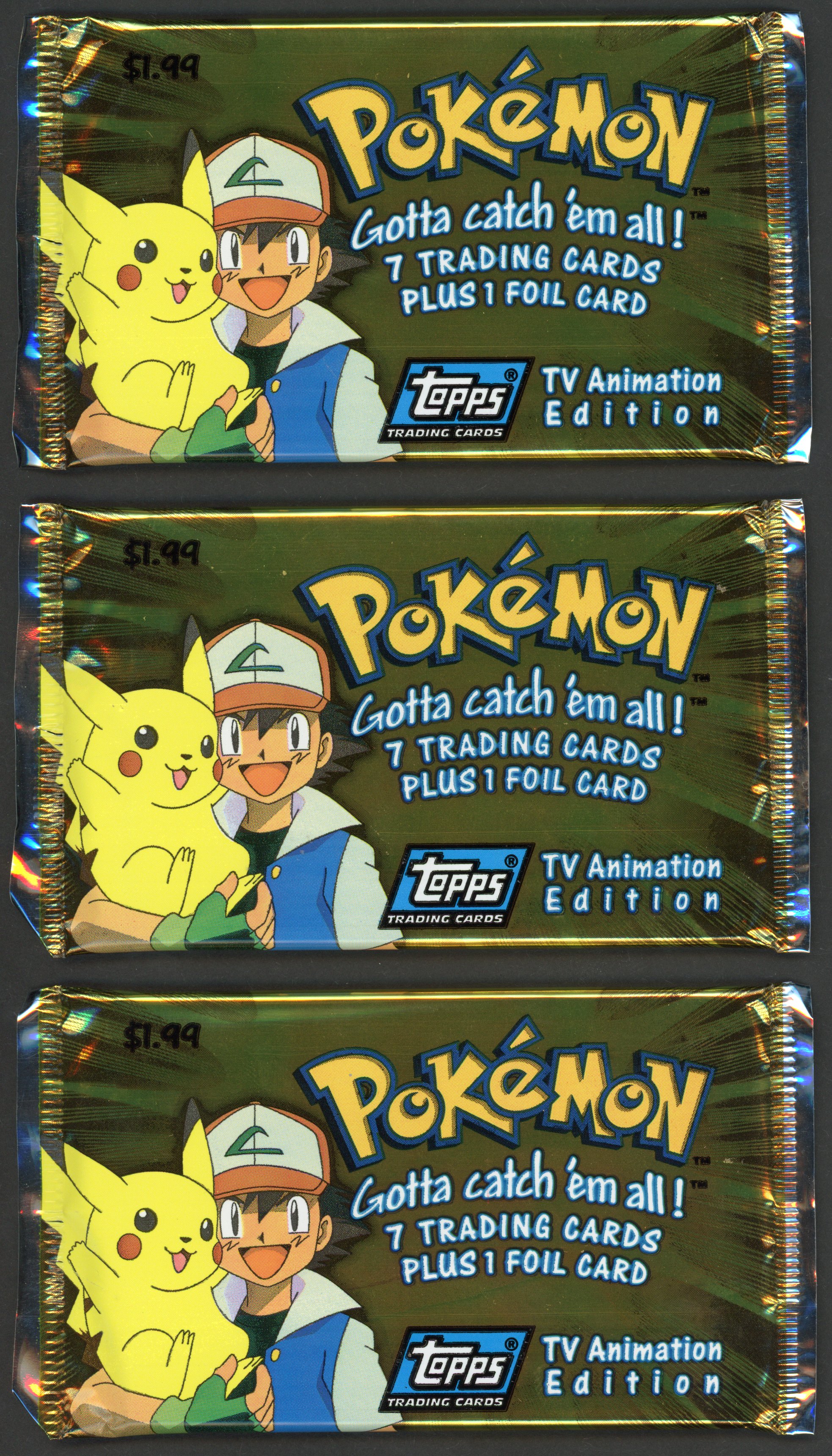 Pokémon Topps - 3x Series 1 Booster Packs Sealed
