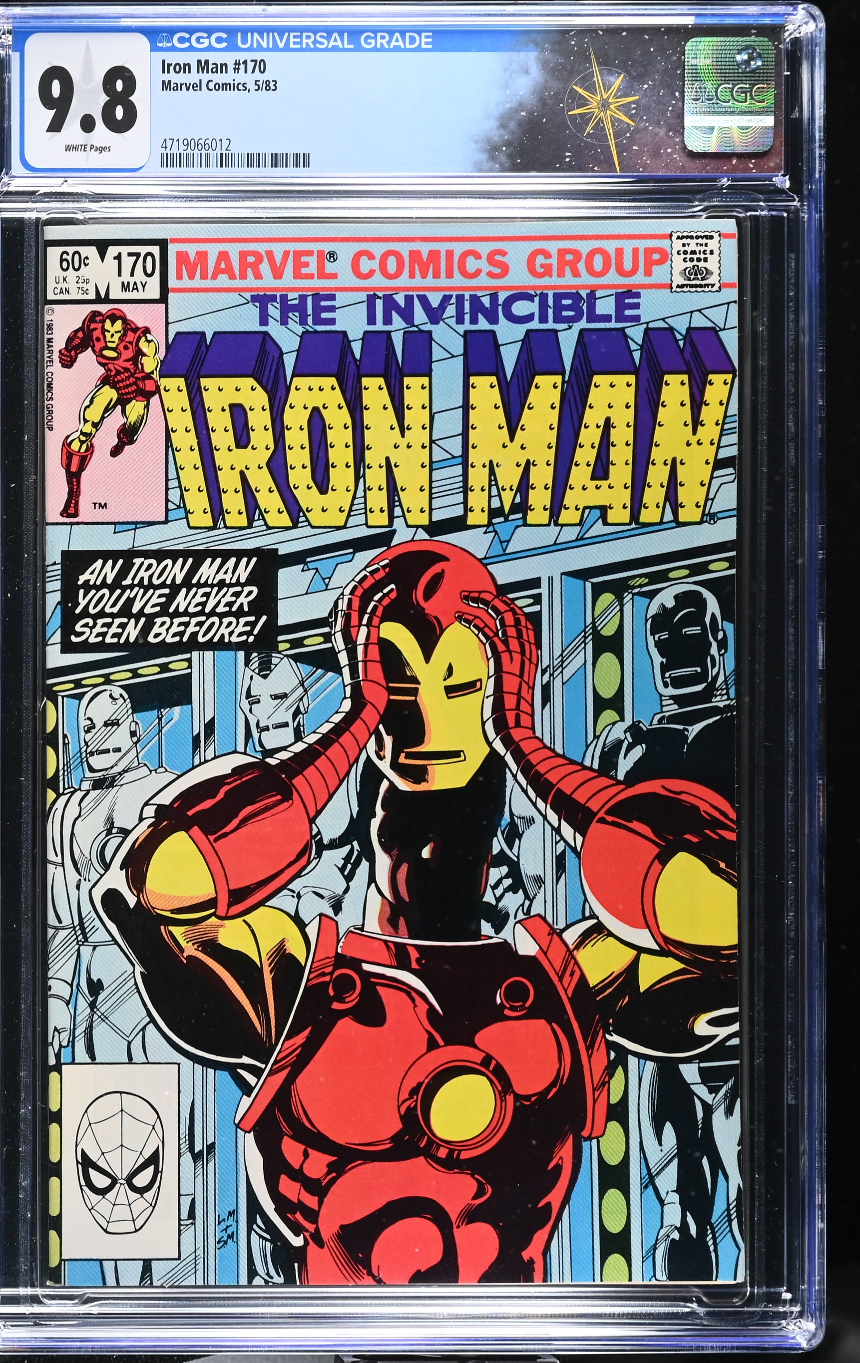 Iron Man #170 CGC 9.8 1st Full James Rhodes as Iron Man Direct Edition (Marvel Comics, 1983) White Pages