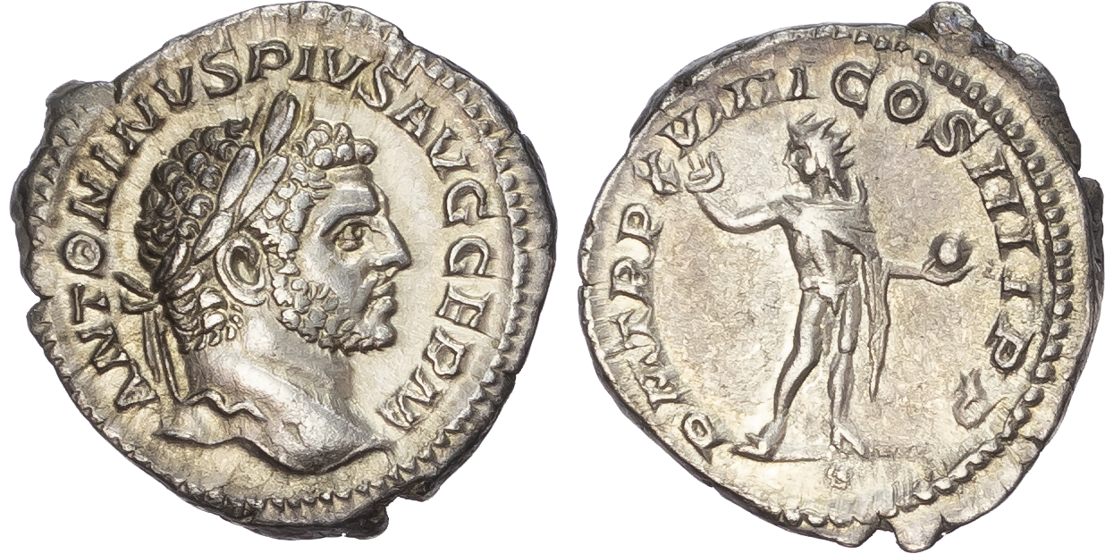 Caracalla (AD 198-217) AR Denarius, Rome, AD 216, 3.27g. 