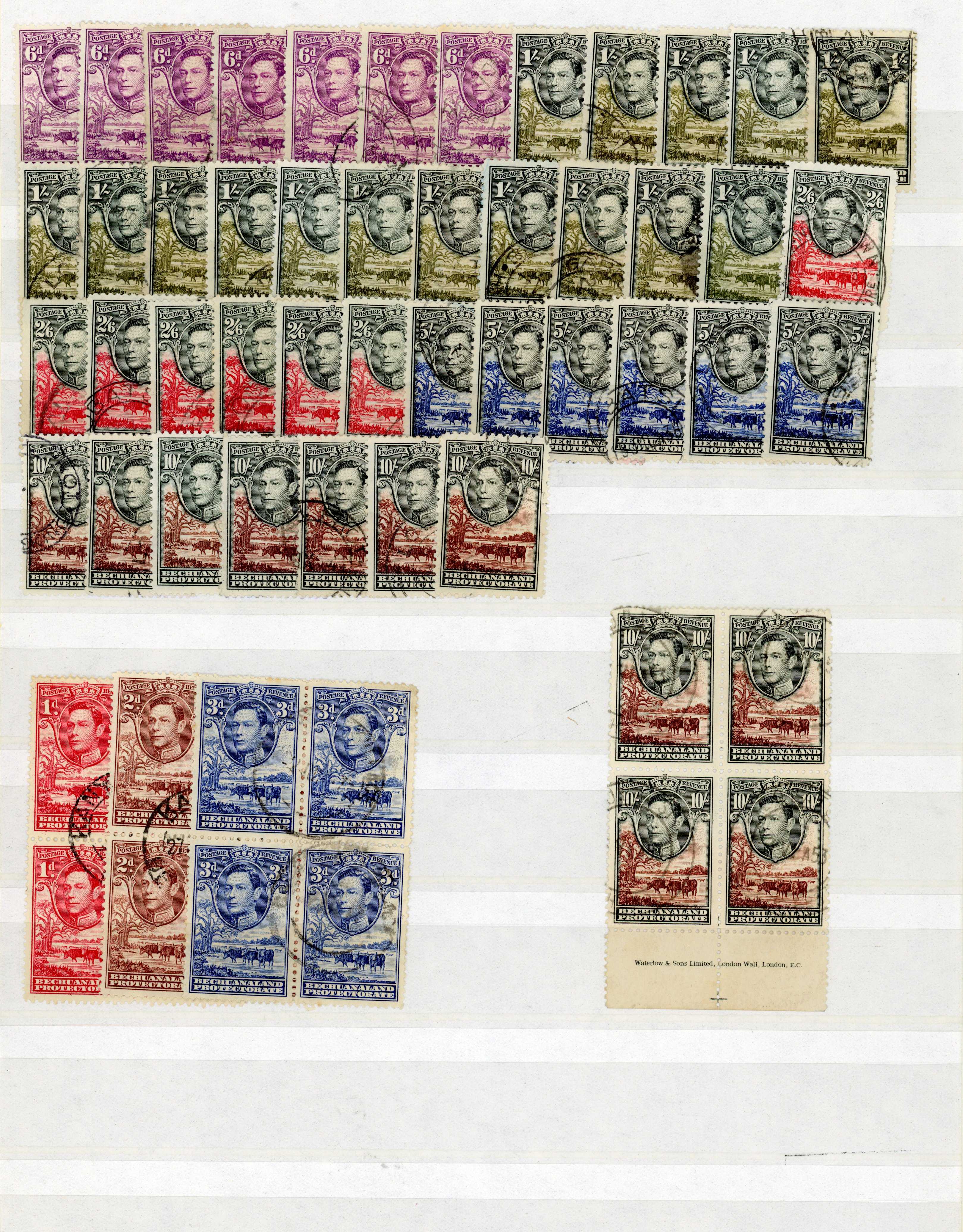 Bechuanaland SG 118-128 duplicated used