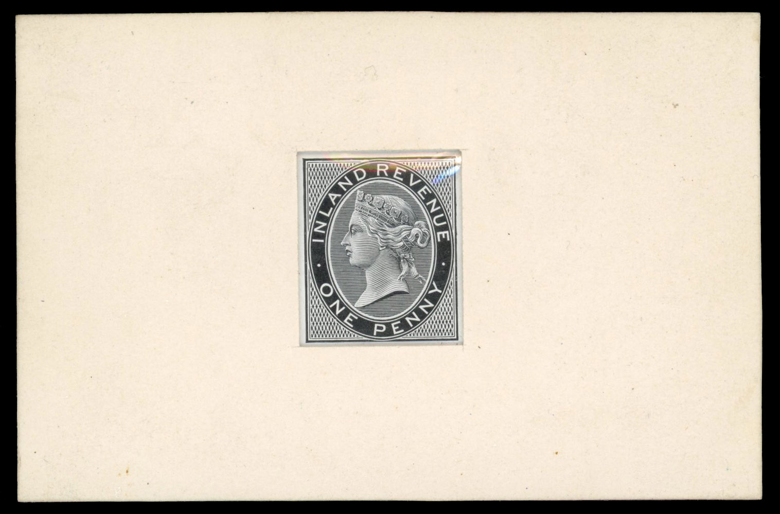 GB Postal Fiscals SG F18 1867 Inland Revenue 1d Die Proof in sunken mount