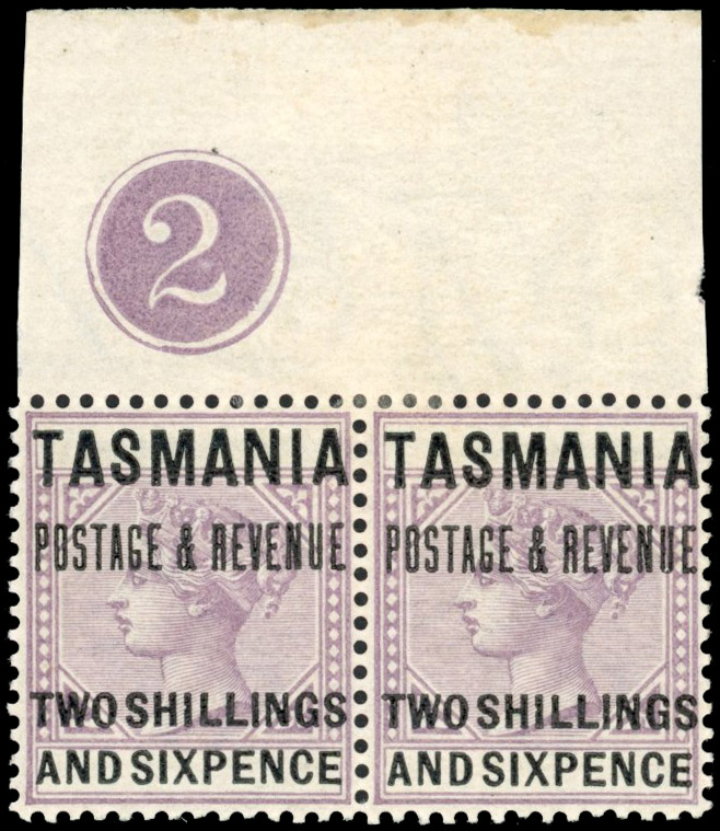 Tasmania 1886 essay pair mint