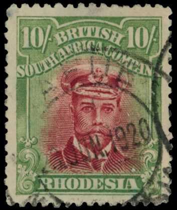 1917-20 10/- Head Die IIIA, perf 14. Fine...