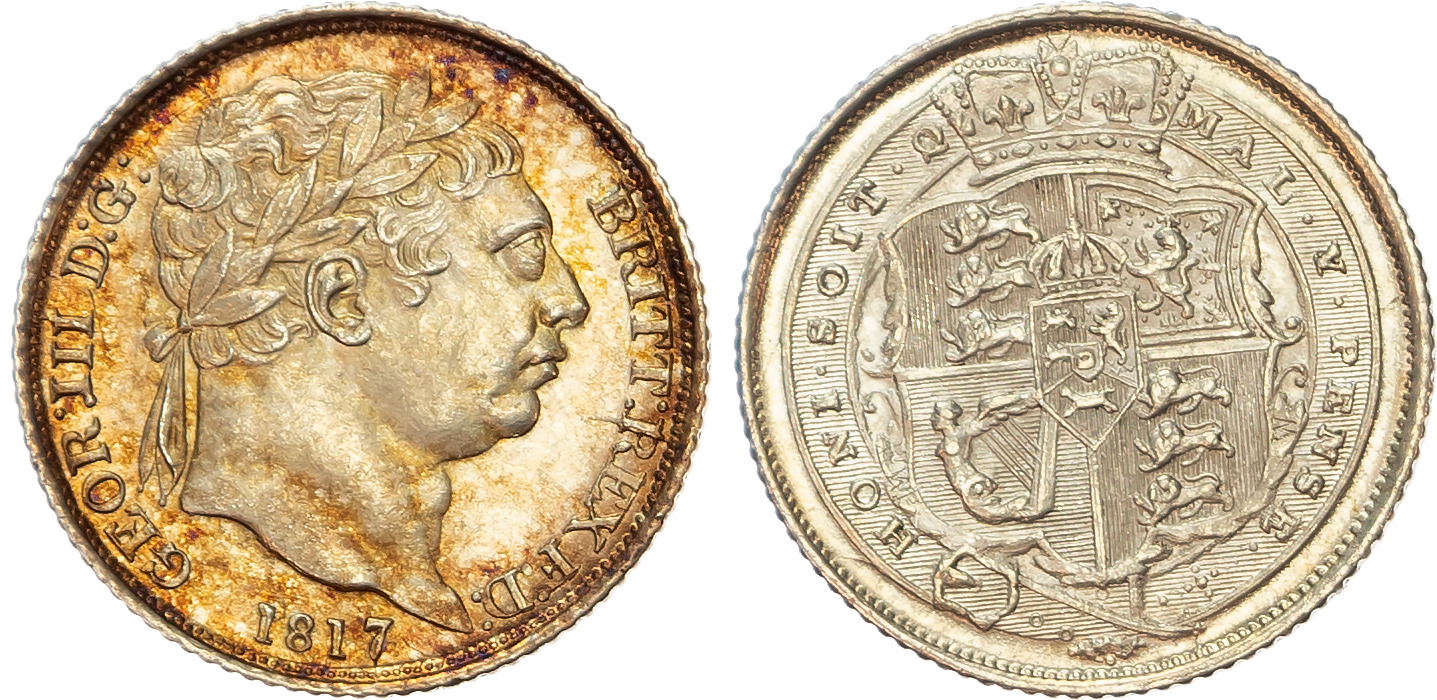George III (1760-1820), Sixpence, 1817, laureate head