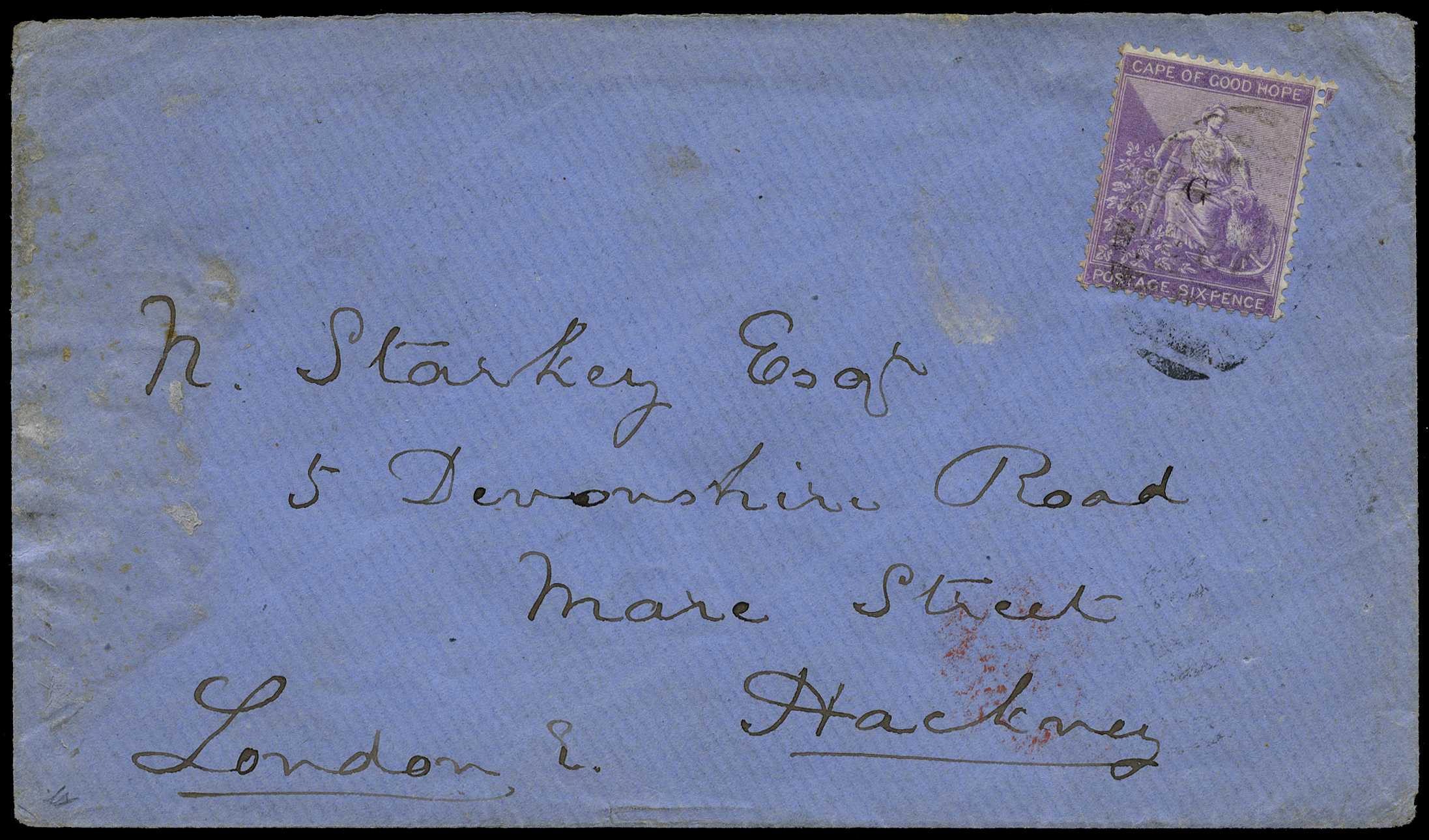 1881 envelope to London franked by 1879 6d...