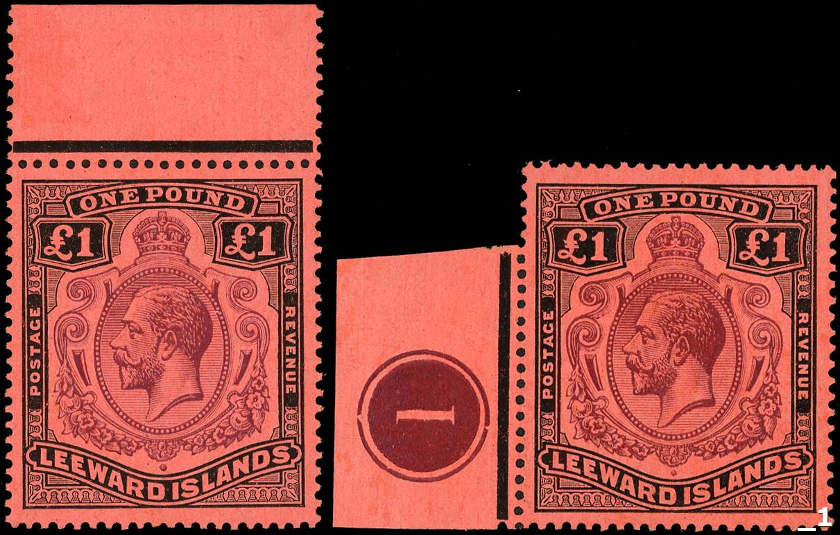 Leeward Islands 1921-32 mint selection arranged on display...