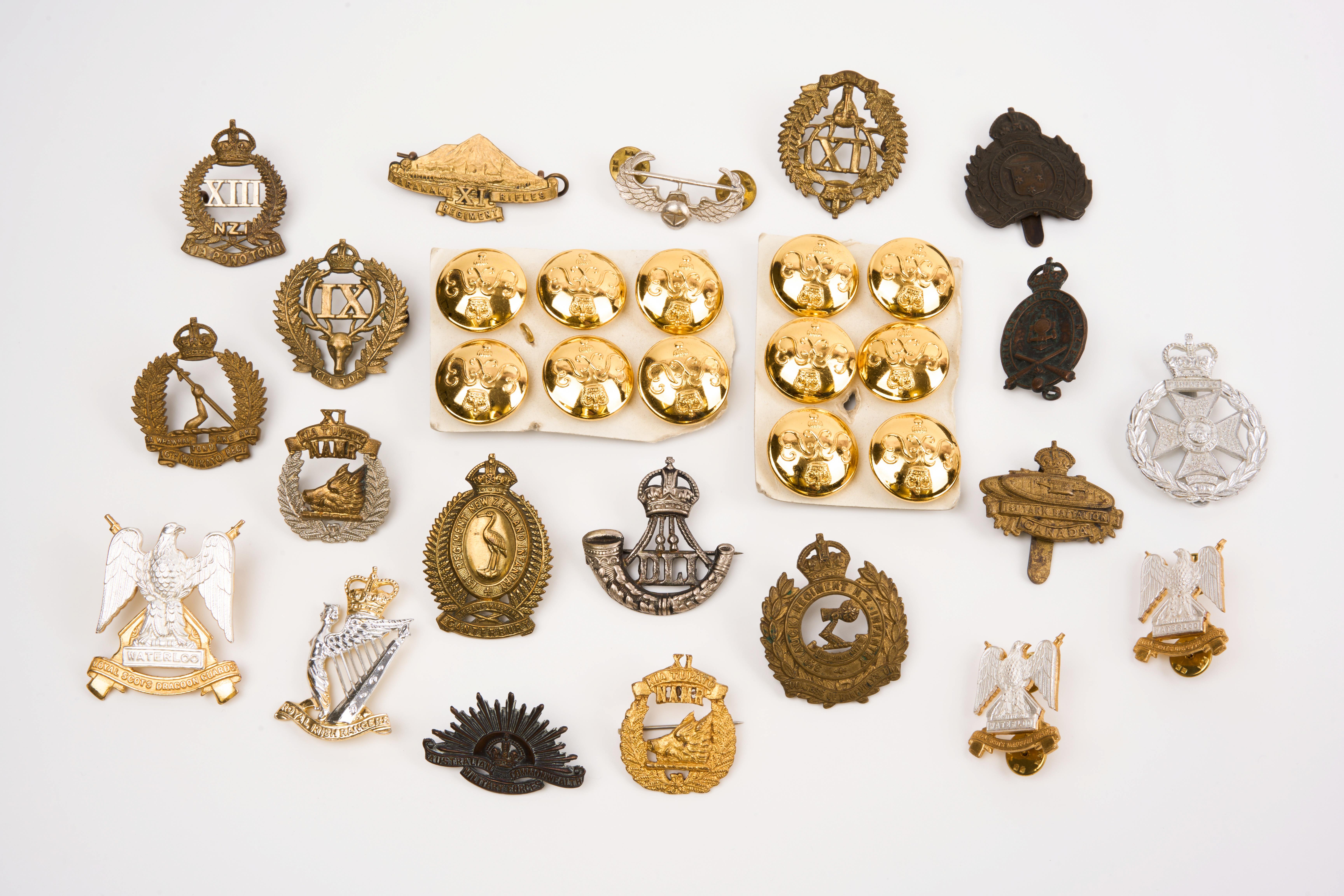 20 British and Commonwealth cap badges, loose in envelope