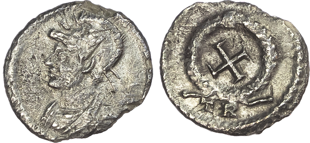 Time of Valentinian I (AD 364-378) AR Half Siliqua, Trier, AD 364-365, 1.01g.