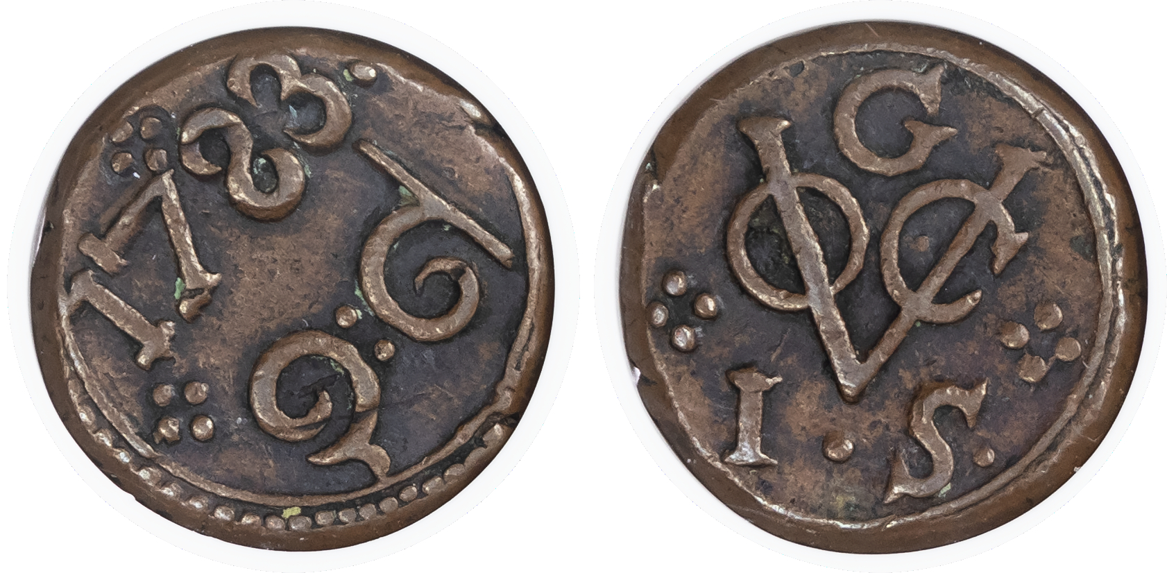 Ceylon. Netherlands Occupation CU 1 Stiver. 1783G. 