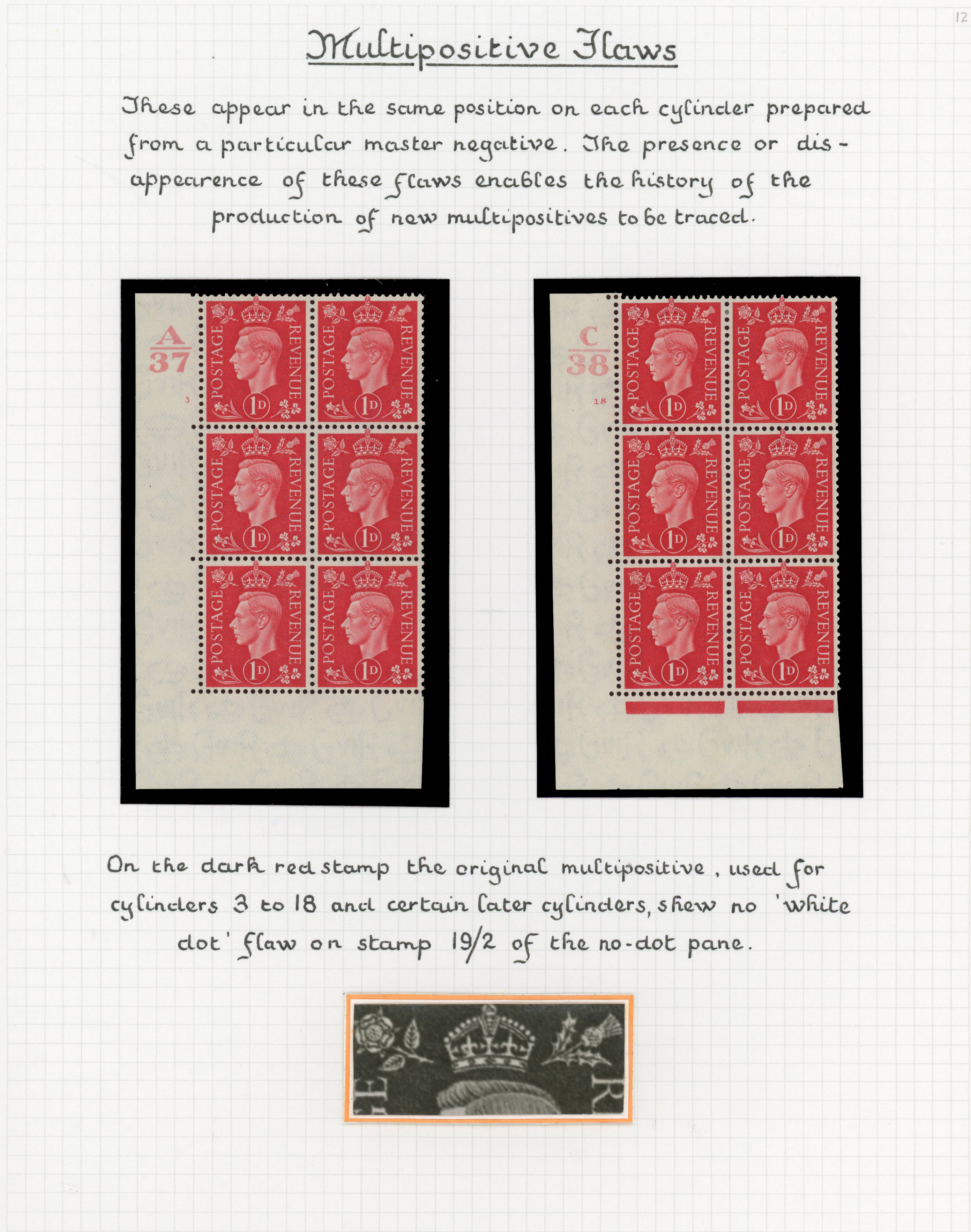 GB KG VI 1d multipositive flaws mint