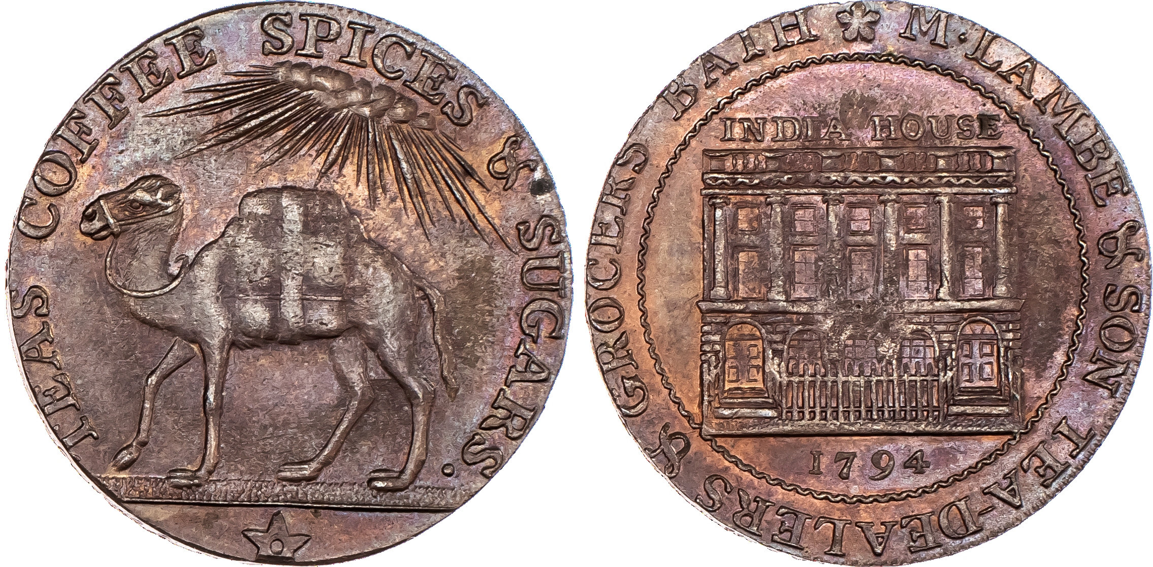 Bath, Mary Lambe & Son Halfpenny 1794, View...