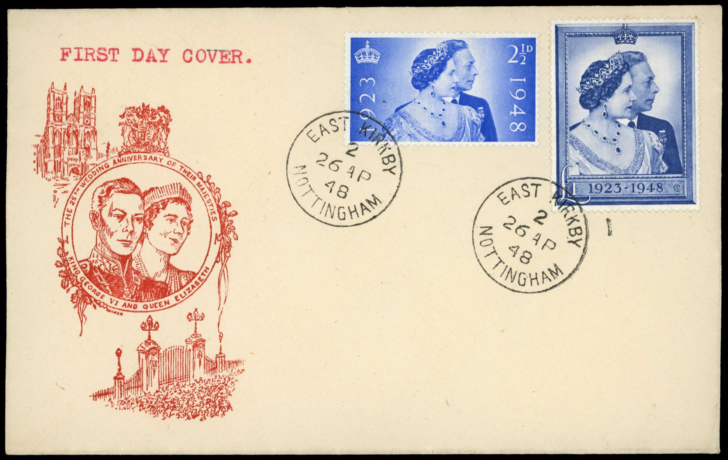 1948 (26 Apr) Royal Silver Wedding 2½d and...
