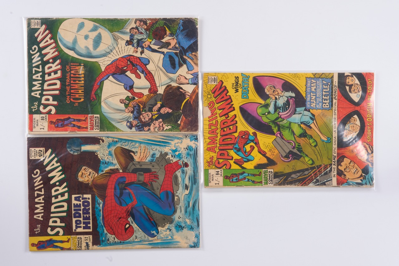 Amazing Spider-Man #52, #80 and #94 UK Editions (Marvel Comics, 1967-70) Bundle of 3