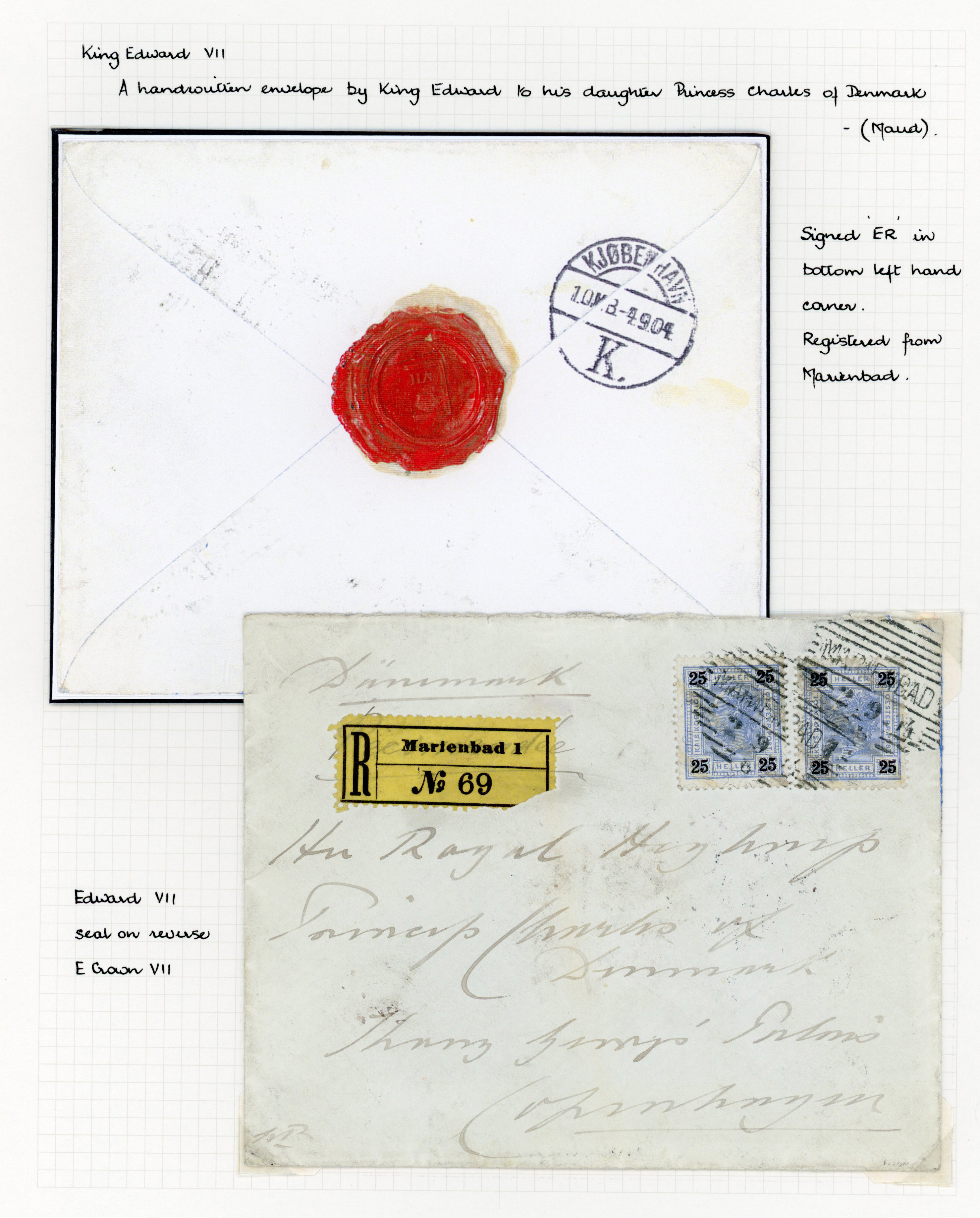 GB 1904 registered cover to Copenhagen from King Edward VII to his daughter