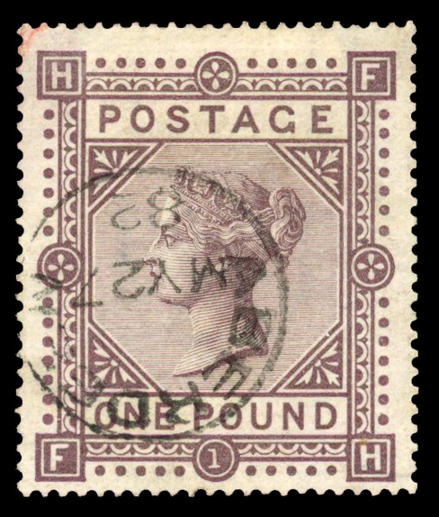 1867-83 Wmk Maltese Cross £1 brown-lilac...