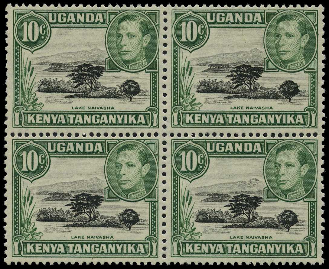 1949 10ct black and green, Perf 13x11¾, block...