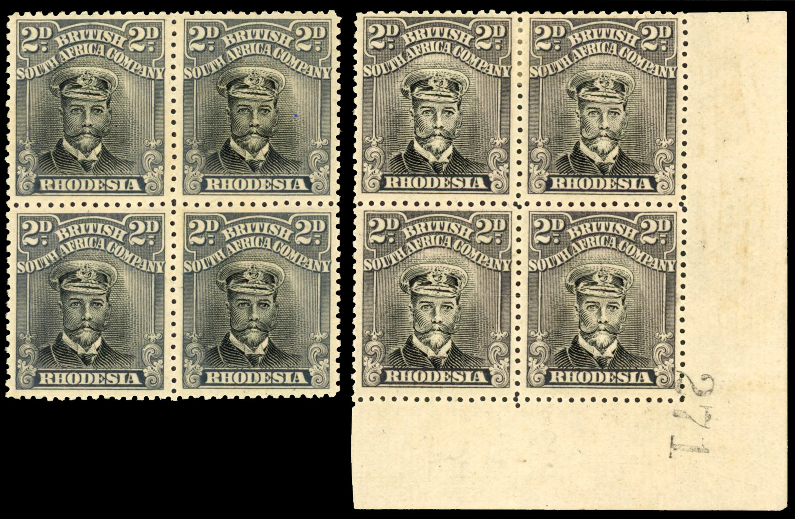 Rhodesia 2d SG 257 blocks mint