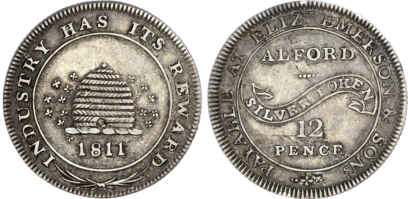 Lincolnshire, Alford. Elizabeth Emerson & Sons, silver shilling. 