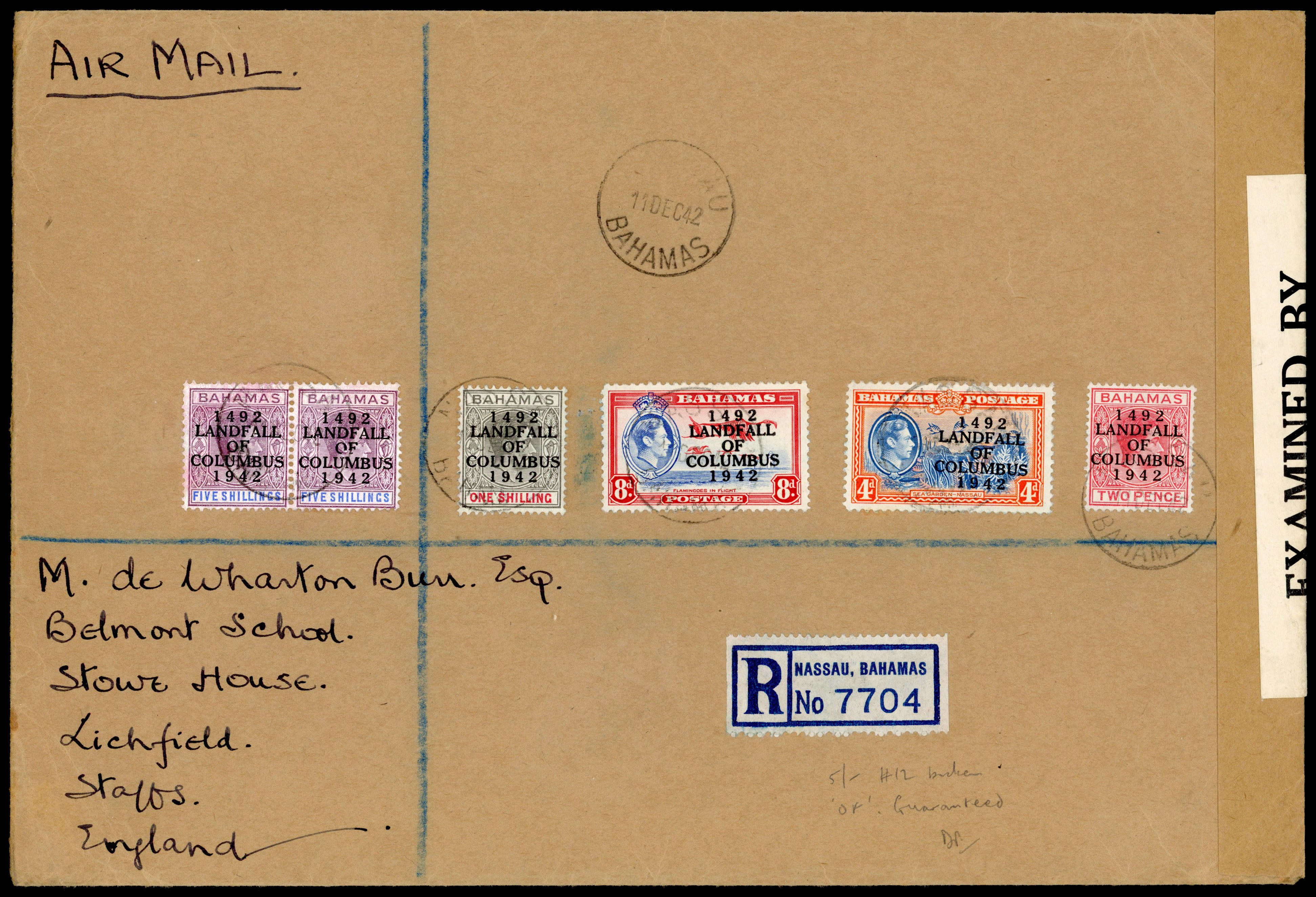 Bahamas SG 174b on cover