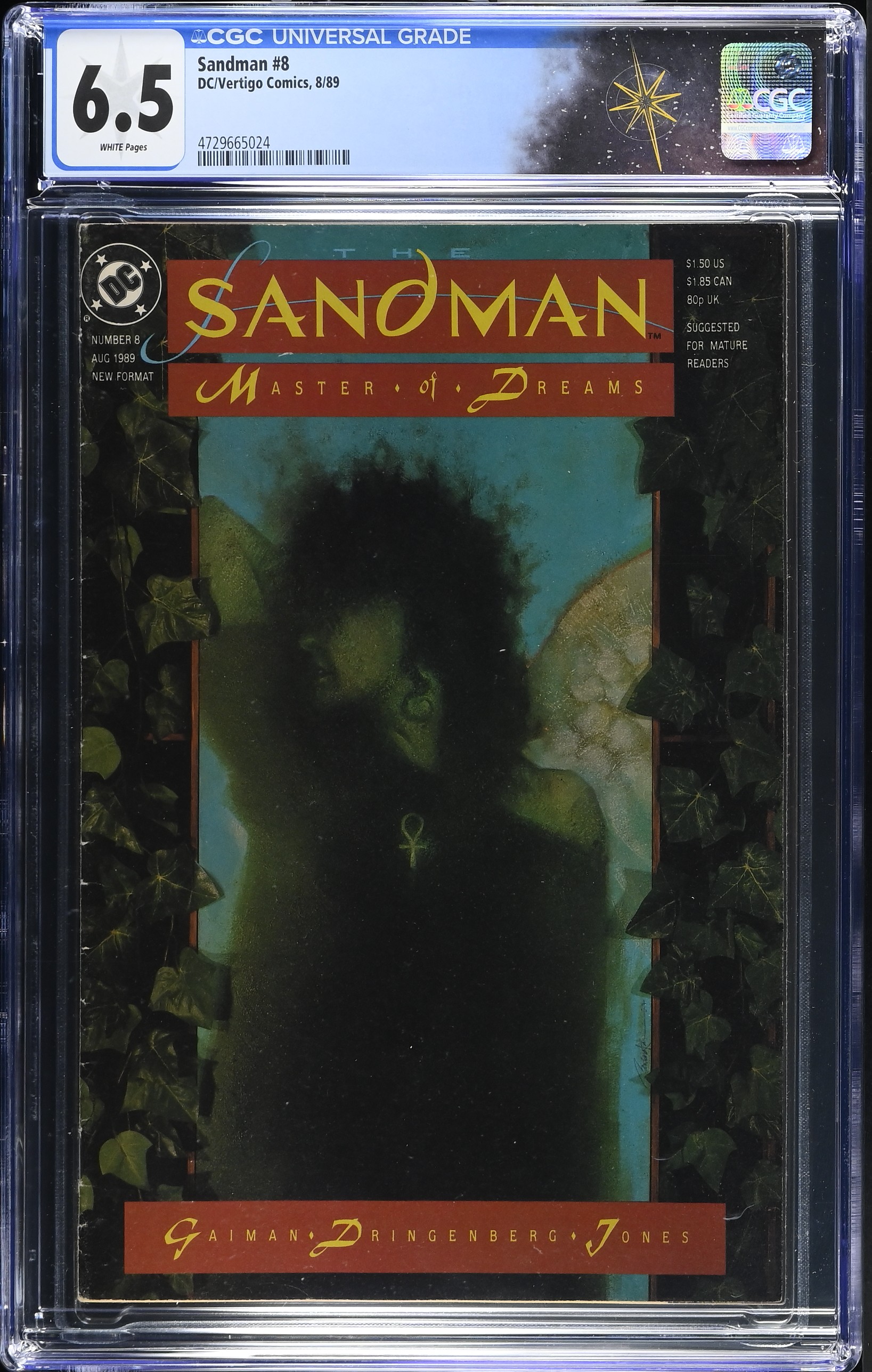 Sandman #8 CGC 6.5 1st Appearance of Death Of The Endless (DC Comics, 1989) White Pages