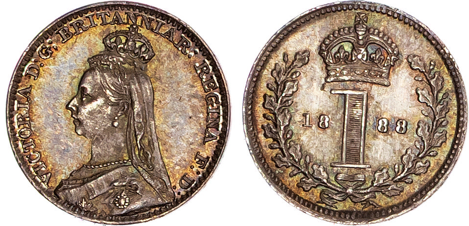 Victoria (1837-1901), AR Maundy Set, 1888.