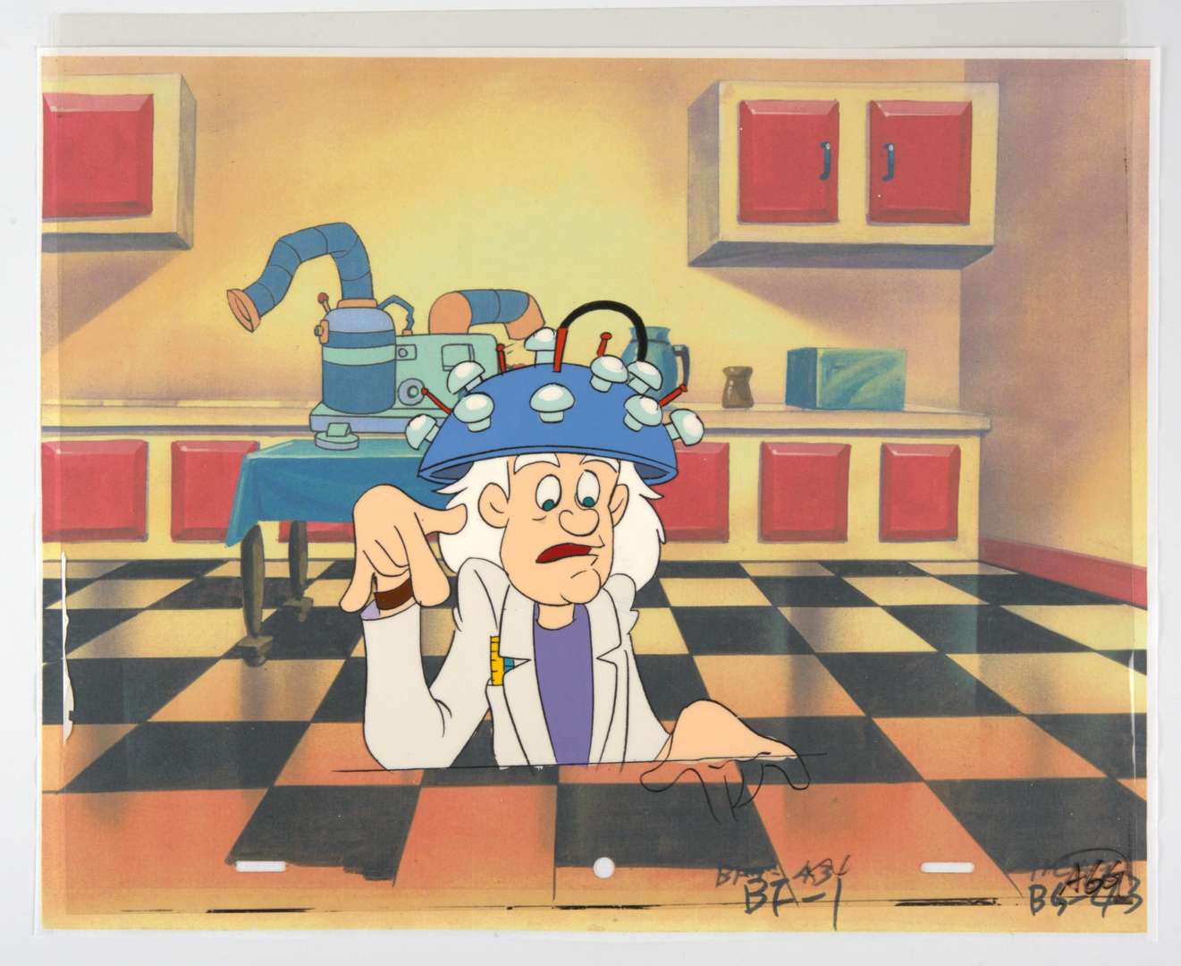 Back To The Future The Animated Series Original Doc Brown and Marty Production Cels (Universal Cartoons, 1991-1992) Total 2