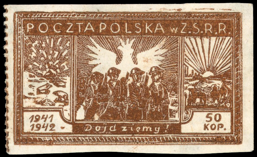 Poland 1942 Army in Russia 50k brown large part o.g.
