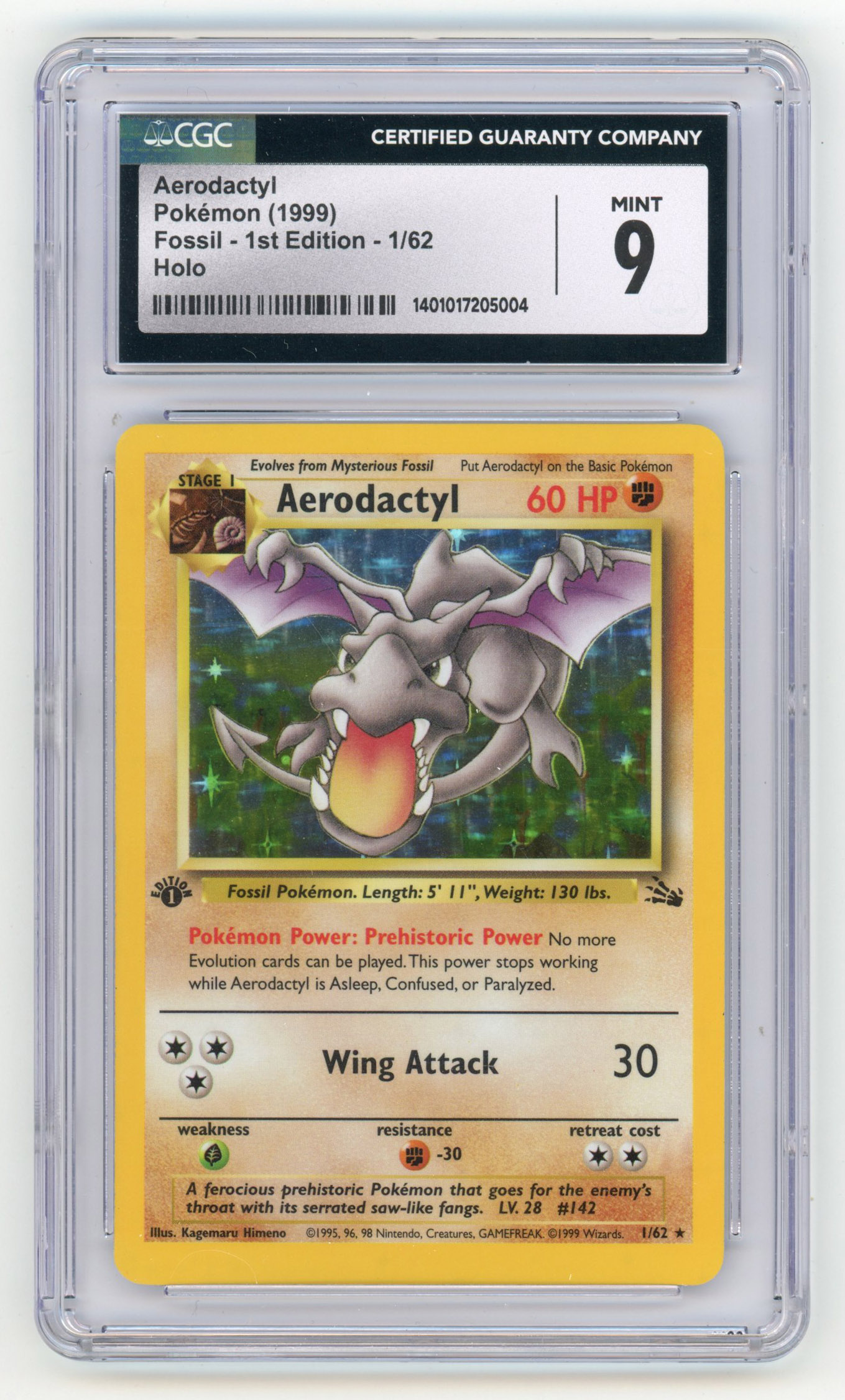 CGC 9 Aerodactyl Holo #1 1st Edition - Fossil