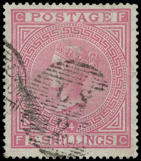 1882 Wmk Large Anchor 5/- rose Plate 4 (FC)...